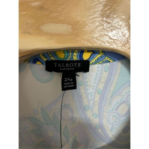 Talbots 2xP Belted Paisley Yellow and Blue Dress NWT - Picture 5 of 6